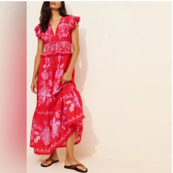 Farm Rio Red Maxi Dress - Picture 1 of 9